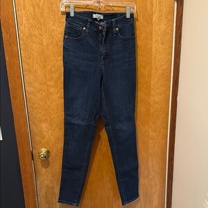 Madewell Curvy Tall High Rise Skinny Blue Jeans